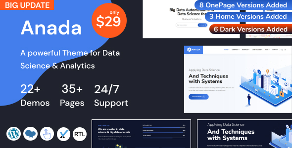Anada - Data Science & Analytics Saas WordPress Theme